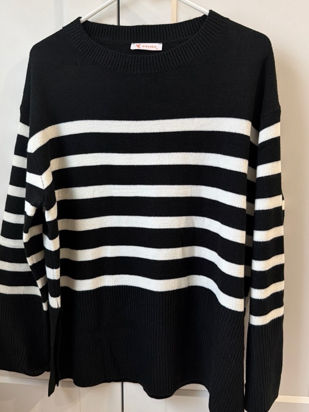Striped Black & White Crewneck Sweater